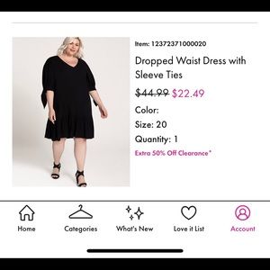 ELOQUII black drop waist dress